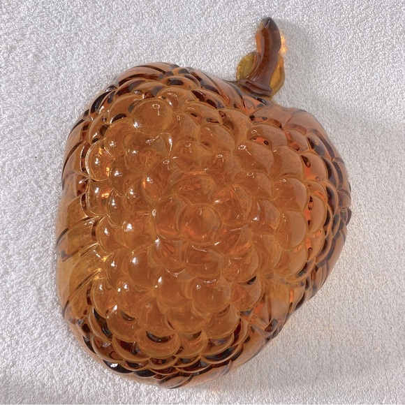 Vintage Indiana Glass Amber Glass Textured Grape Bowl Fruit Bowl - Picture 2 of 11